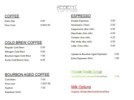 Regent Coffee Roasters And Brew menu