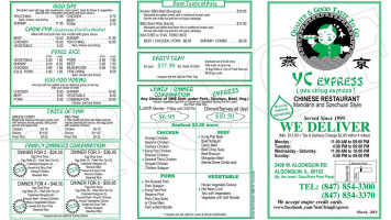 Yen Ching Express menu