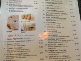 Sushi Yu 2 menu