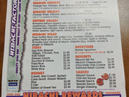 Hibachi Factory menu