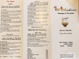 Viet Thai Noodle House menu