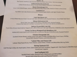 Stoney Creek Inn menu