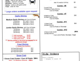 Hnina's Seafood Inc. menu