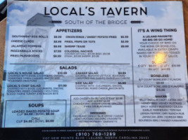 Locals Tavern menu