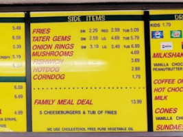 Zips Family Drive In menu