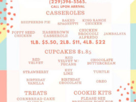 Cole's Cakery menu