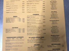 Wings Over Springfield menu