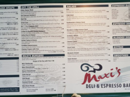 Maxi's Deli, Catering, Espresso menu