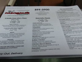 Pasquale's Pizza Pasta menu