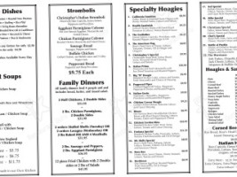 Christopher's Deli Caterers menu