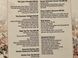 Lisa's Tea Treasures menu