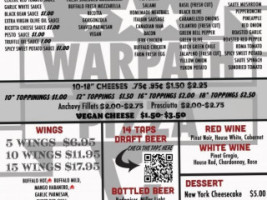 Warpath Pizza Pub menu