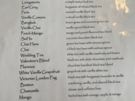 Ashes' Boutique menu