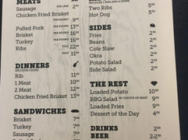 Texlahoma Bbq menu