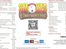 Smoked At 225 Llc menu