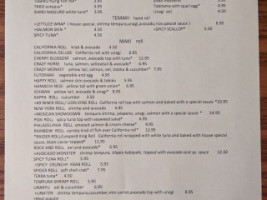 Sammy Sushi menu