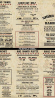 Shigs In Pit Barbeque menu