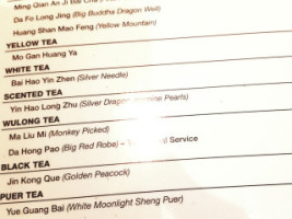 Seven Cups Fine Chinese Teas menu