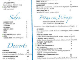 Taso's Greek Taverna menu