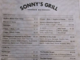 Sonny’s Grill menu