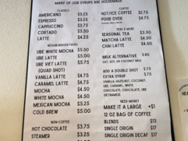 Terra Coffee menu