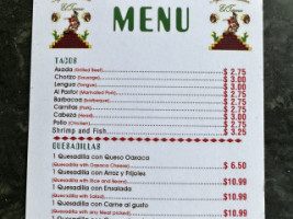 Taqueria Mexicana El Tarazco menu