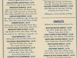 Bear Mountain Grill menu