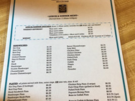 Hudson's Cafe menu