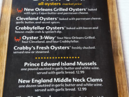 Crabby’s Oceanside menu