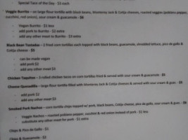 Rosalita's Backyard Tacos menu