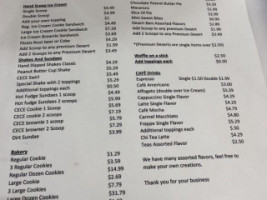 Sweet Cece's Mt Juliet menu