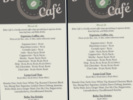 Boba Café menu