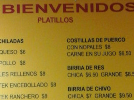 Alex's Tacos Birrieria menu