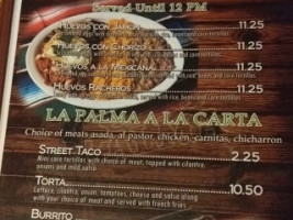 La Palma Mexican Grill Cantina menu