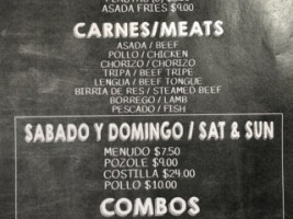 Noriega's Chicken Grill menu