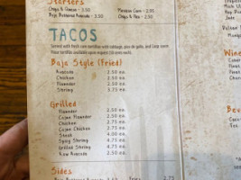 Baja Coop menu