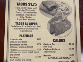 Taco Rico menu