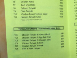 Happy Teriyaki menu