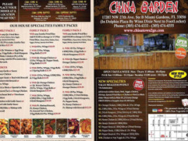 China Garden menu