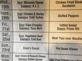 Yellowstone Travel Plaza menu