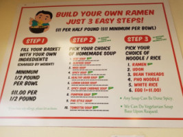 Build Your Own Ramen menu