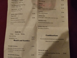 Paradise Cove Lodge menu