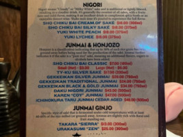 Sunny's Sushi menu