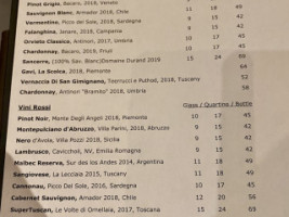 Via Trenta Osteria Wine menu