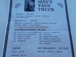 Max’s Taco Truck menu