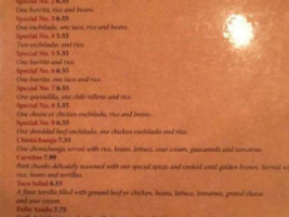 El Ranchero menu