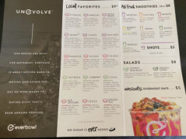 Everbowl Rancho Santa Margarita menu