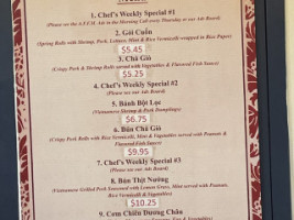 Loan's Authentic Vietnamese Bistro menu