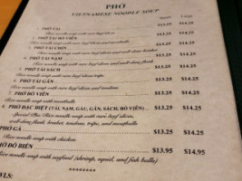 Phở 2006 menu