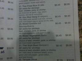 Thai Kitchen menu